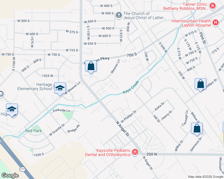 map of restaurants, bars, coffee shops, grocery stores, and more near 991 Shoreline Drive in Layton
