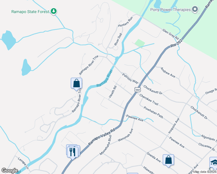 map of restaurants, bars, coffee shops, grocery stores, and more near 31 Brandywine Place in Oakland