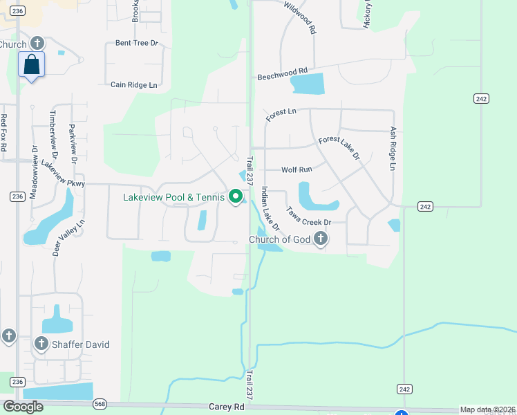 map of restaurants, bars, coffee shops, grocery stores, and more near 8294 Indian Lake Drive in Findlay