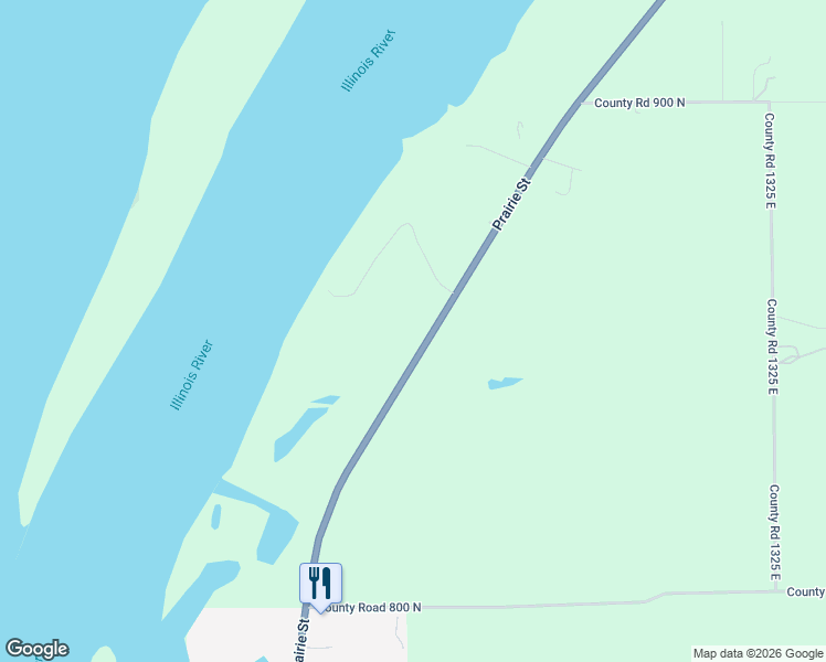 map of restaurants, bars, coffee shops, grocery stores, and more near 849 Illinois 26 in Lacon