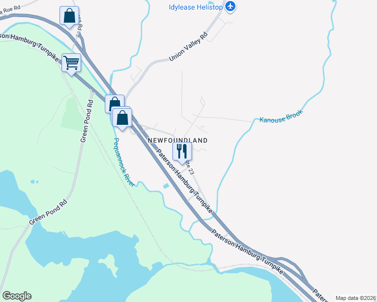 map of restaurants, bars, coffee shops, grocery stores, and more near 40 Old Rt 23 in West Milford