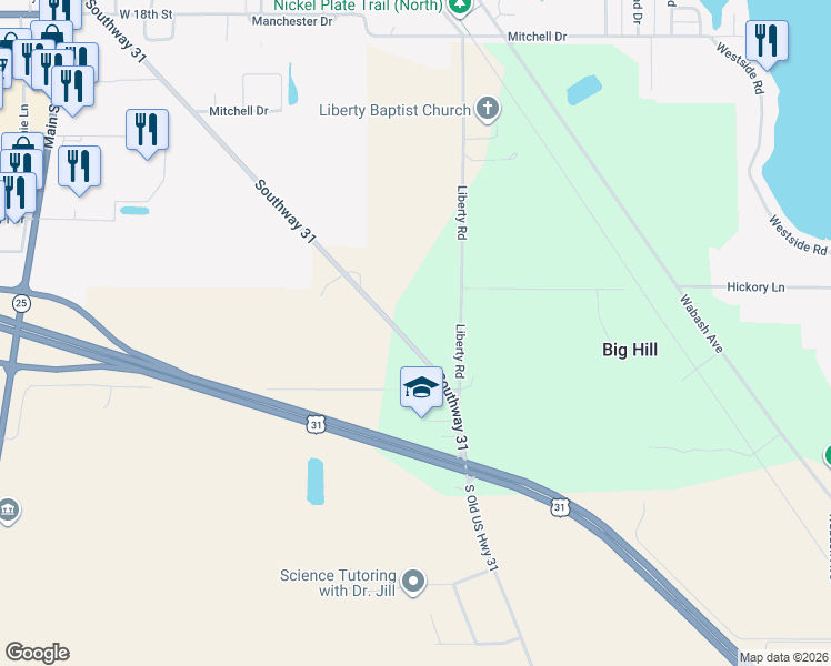 map of restaurants, bars, coffee shops, grocery stores, and more near 2787 Southway 31 in Rochester