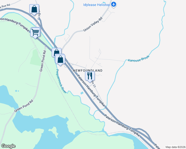 map of restaurants, bars, coffee shops, grocery stores, and more near 40 Old Rt 23 in West Milford