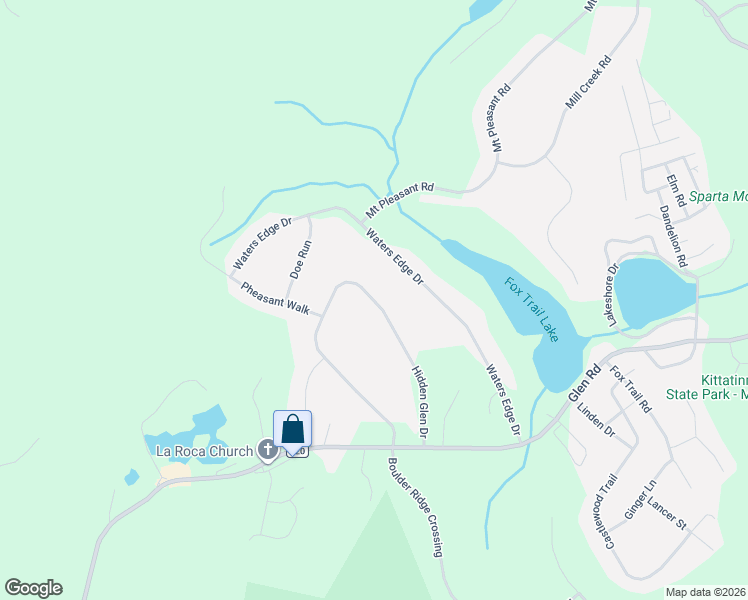 map of restaurants, bars, coffee shops, grocery stores, and more near 30 Hidden Glen Drive in Sparta