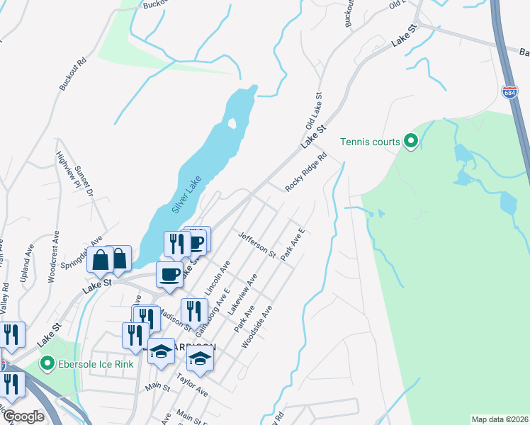 map of restaurants, bars, coffee shops, grocery stores, and more near 225 Lincoln Avenue in Harrison