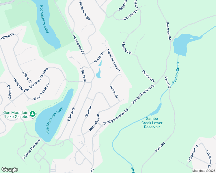 map of restaurants, bars, coffee shops, grocery stores, and more near 3129 Hollow Drive in East Stroudsburg
