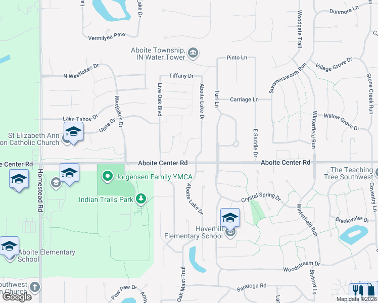 map of restaurants, bars, coffee shops, grocery stores, and more near 9908 Rainer Pass in Fort Wayne