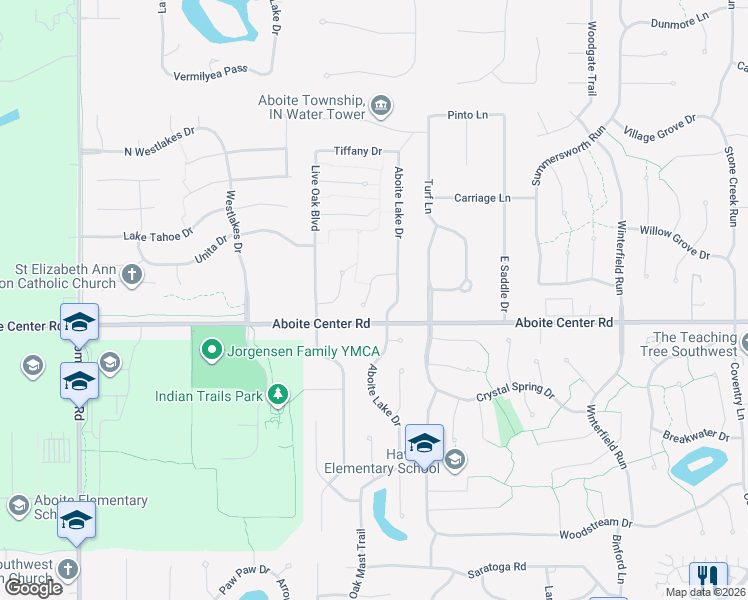 map of restaurants, bars, coffee shops, grocery stores, and more near 9908 Rainer Pass in Fort Wayne