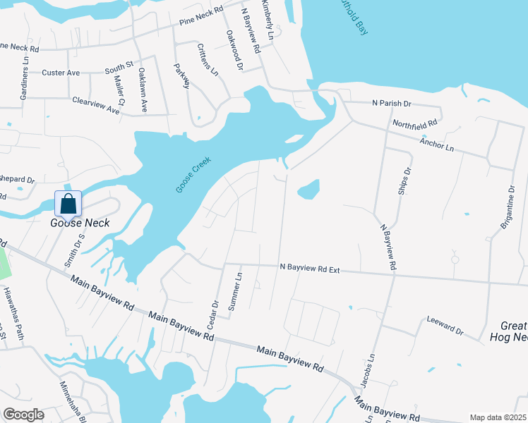 map of restaurants, bars, coffee shops, grocery stores, and more near 340 Pine Avenue in Southold