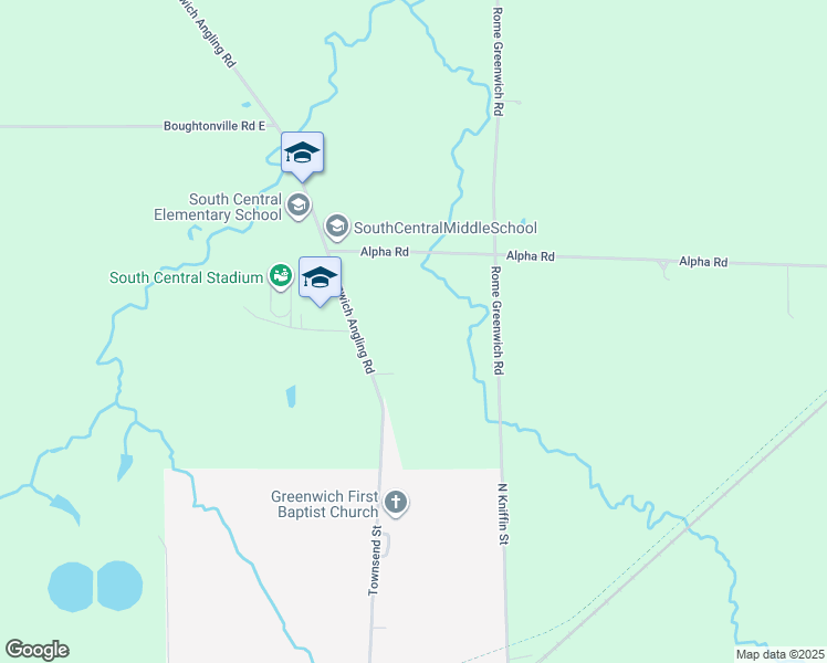 map of restaurants, bars, coffee shops, grocery stores, and more near 3380 Greenwich Angling Road in Greenwich