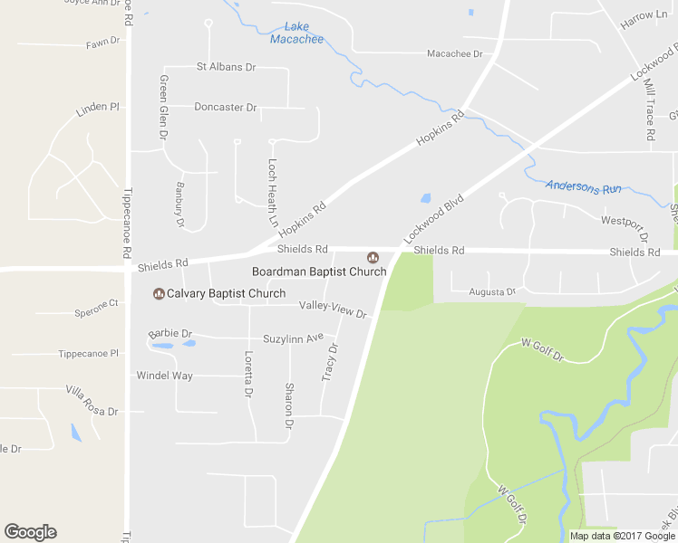 map of restaurants, bars, coffee shops, grocery stores, and more near 5235 Trotter Drive in Youngstown