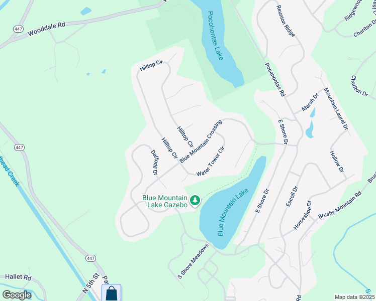 map of restaurants, bars, coffee shops, grocery stores, and more near 4228 Blue Mountain Crossing in East Stroudsburg