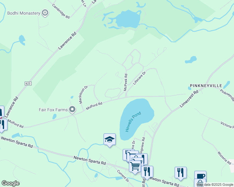 map of restaurants, bars, coffee shops, grocery stores, and more near 49 Mulford Road in Lafayette