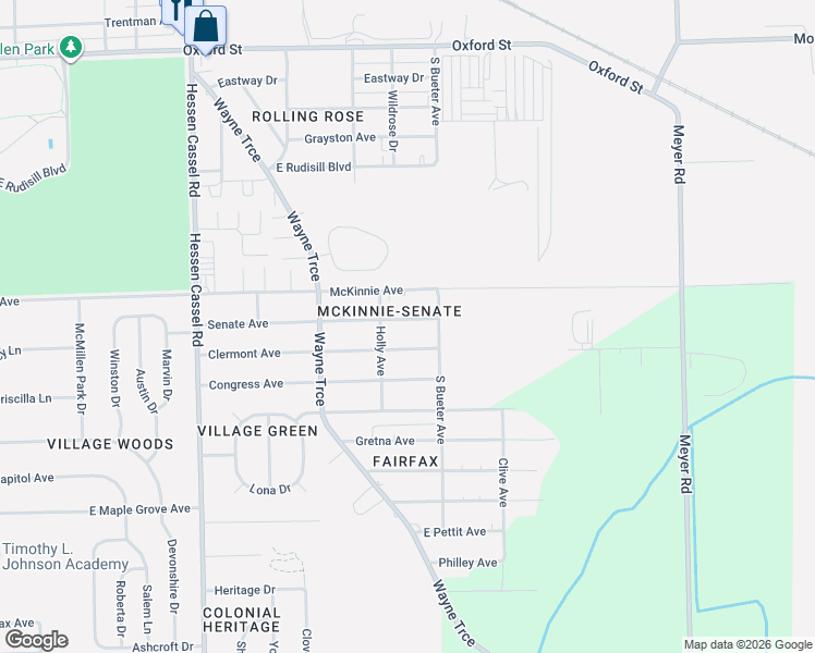 map of restaurants, bars, coffee shops, grocery stores, and more near 3912 Senate Avenue in Fort Wayne