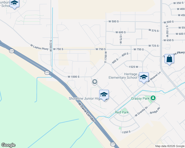 map of restaurants, bars, coffee shops, grocery stores, and more near 910 South 1700 West in Layton