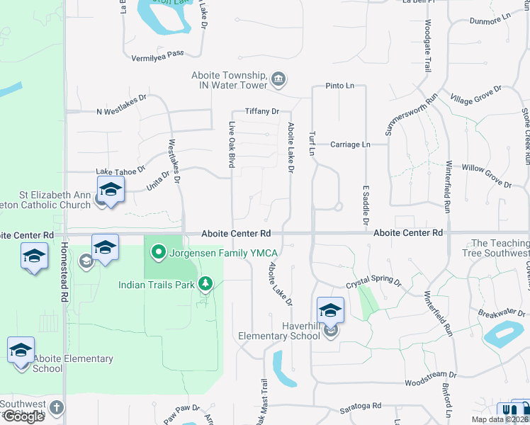map of restaurants, bars, coffee shops, grocery stores, and more near 9908 Rainer Pass in Fort Wayne
