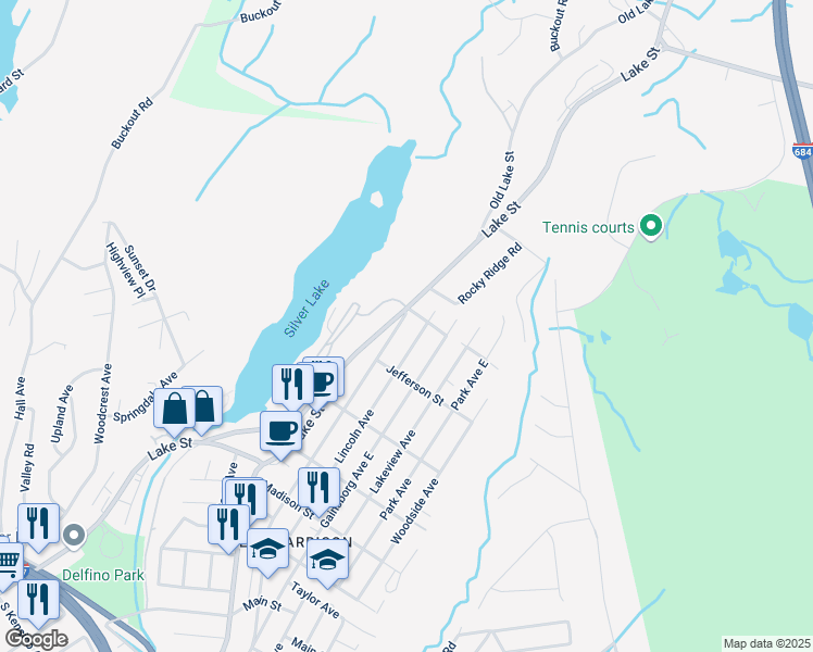 map of restaurants, bars, coffee shops, grocery stores, and more near 225 Lincoln Avenue in Harrison