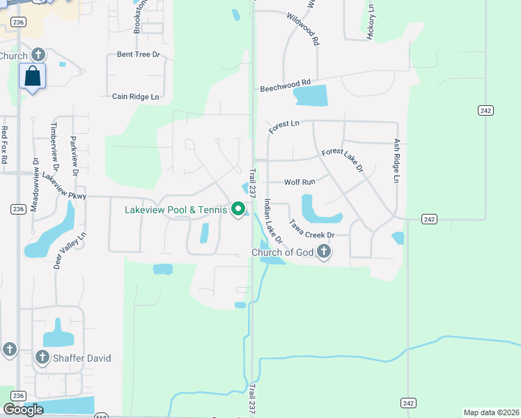 map of restaurants, bars, coffee shops, grocery stores, and more near 8294 Indian Lake Drive in Findlay