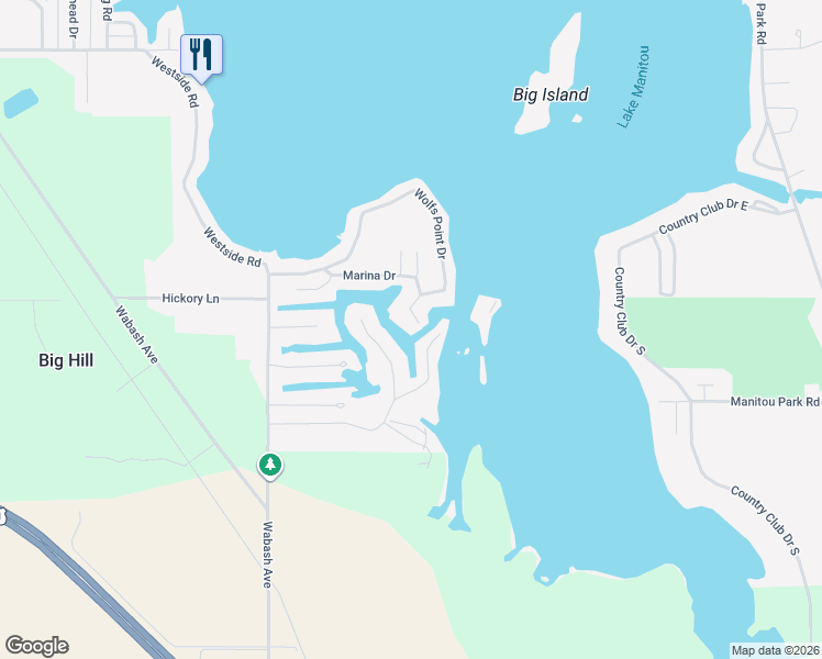 map of restaurants, bars, coffee shops, grocery stores, and more near 2617 Wolfs Point Drive in Rochester