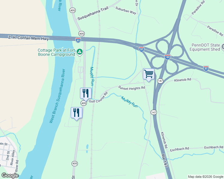 map of restaurants, bars, coffee shops, grocery stores, and more near Golf Course Road in Milton