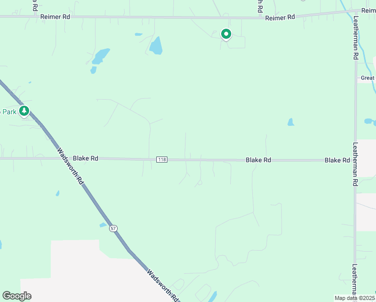 map of restaurants, bars, coffee shops, grocery stores, and more near 2121 Blake Road in Wadsworth