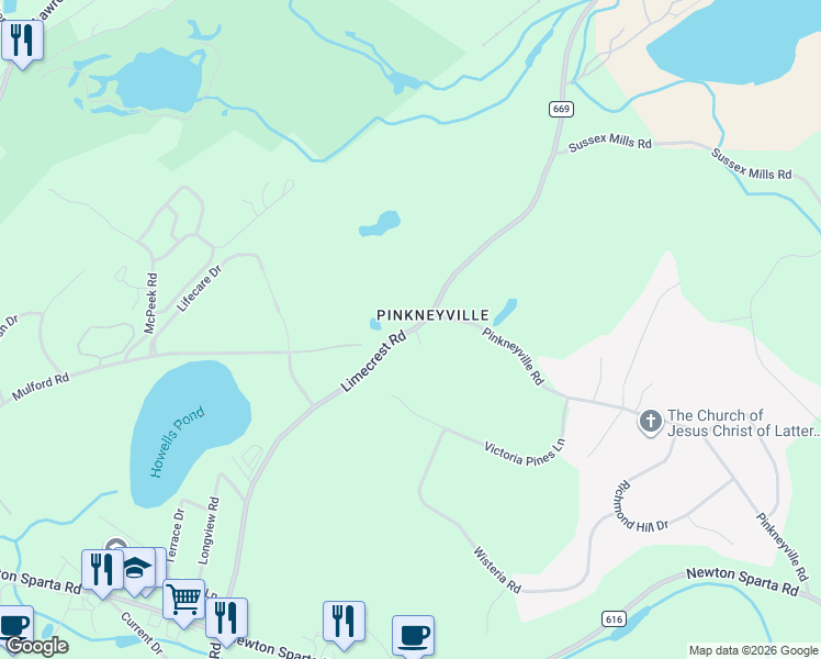 map of restaurants, bars, coffee shops, grocery stores, and more near 833 Limecrest Road in Lafayette Township