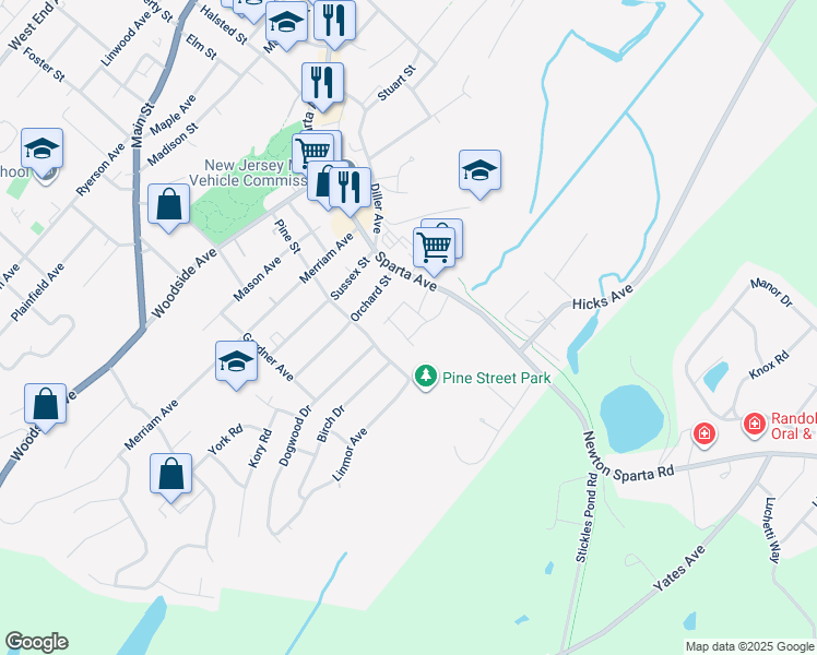 map of restaurants, bars, coffee shops, grocery stores, and more near 3 Giancarlo Lane in Newton