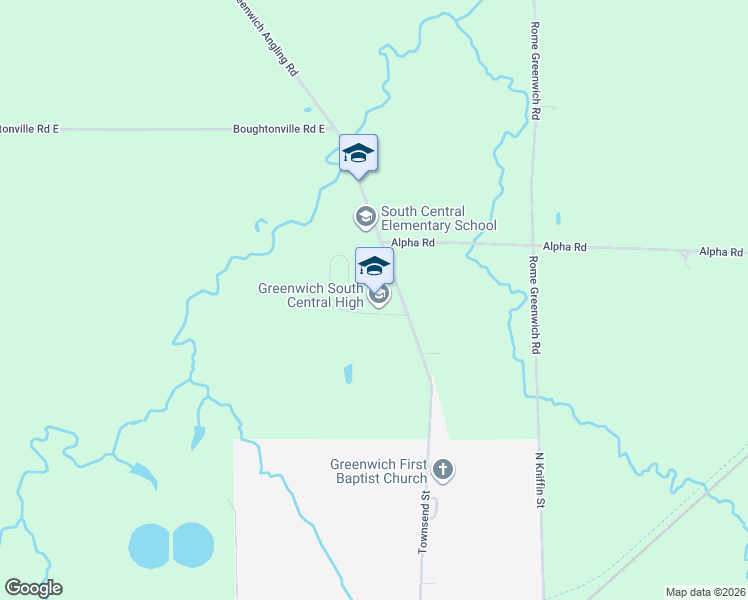 map of restaurants, bars, coffee shops, grocery stores, and more near 3389-3503 Greenwich Angling Road in Greenwich
