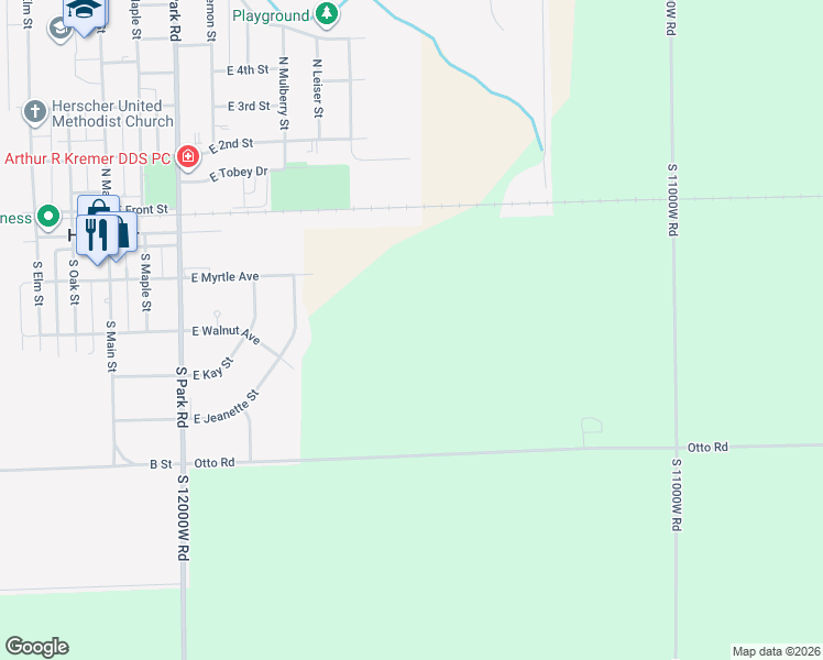 map of restaurants, bars, coffee shops, grocery stores, and more near in Herscher