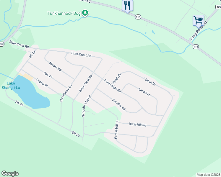 map of restaurants, bars, coffee shops, grocery stores, and more near 11-105 Winding Ln in Monroe