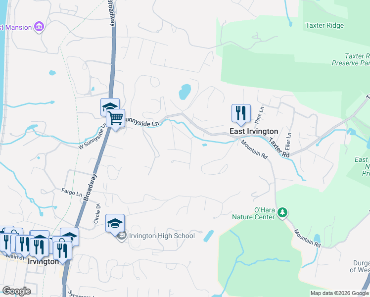 map of restaurants, bars, coffee shops, grocery stores, and more near 87 Center Street in Irvington