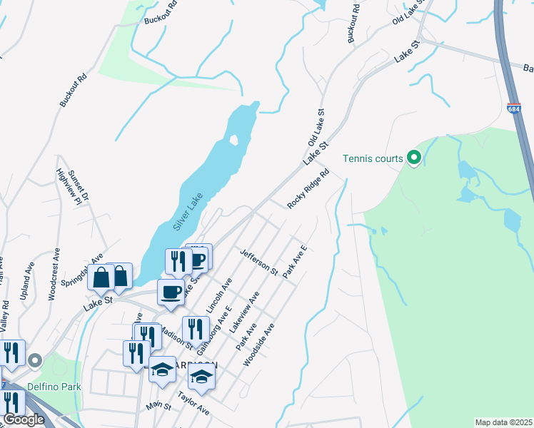 map of restaurants, bars, coffee shops, grocery stores, and more near 225 Lincoln Avenue in Harrison