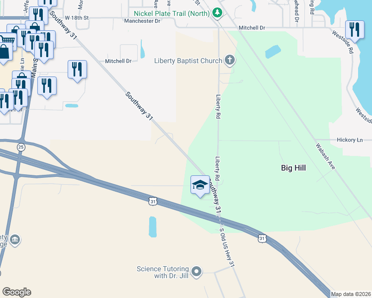 map of restaurants, bars, coffee shops, grocery stores, and more near 2695 Southway 31 in Rochester