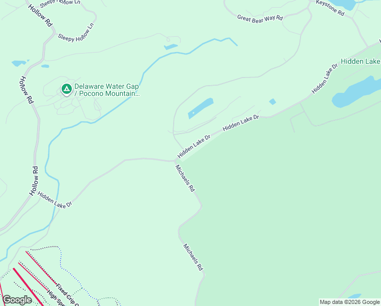 map of restaurants, bars, coffee shops, grocery stores, and more near 3-13 Hidden Lake Drive in East Stroudsburg