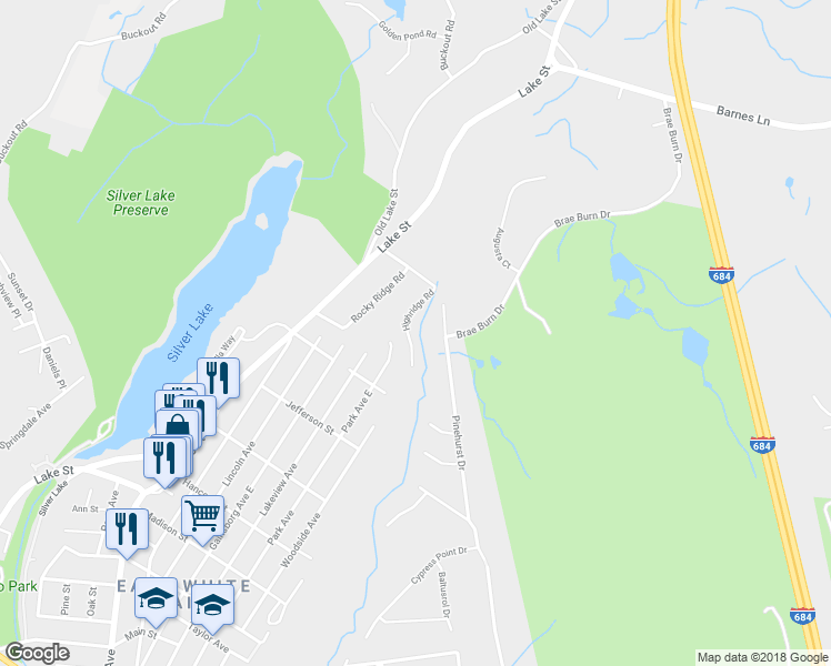 map of restaurants, bars, coffee shops, grocery stores, and more near 24 Highridge Road in Harrison