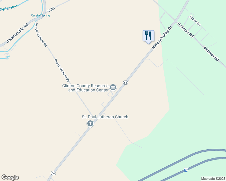 map of restaurants, bars, coffee shops, grocery stores, and more near 47 Cooperation Lane in Mill Hall