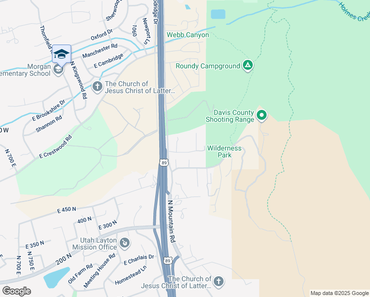 map of restaurants, bars, coffee shops, grocery stores, and more near 1365 North Oakmont Lane East in Fruit Heights