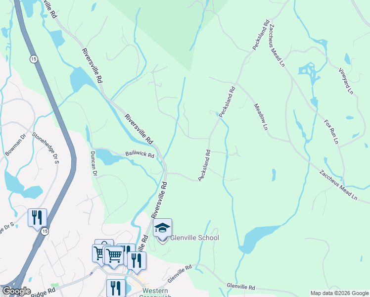 map of restaurants, bars, coffee shops, grocery stores, and more near 10 Mayfair Lane in Greenwich