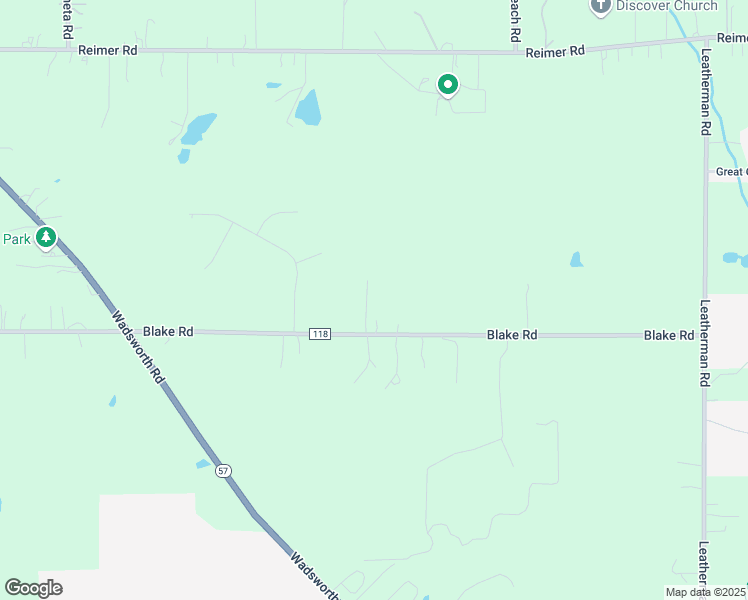 map of restaurants, bars, coffee shops, grocery stores, and more near 2121 Blake Road in Wadsworth