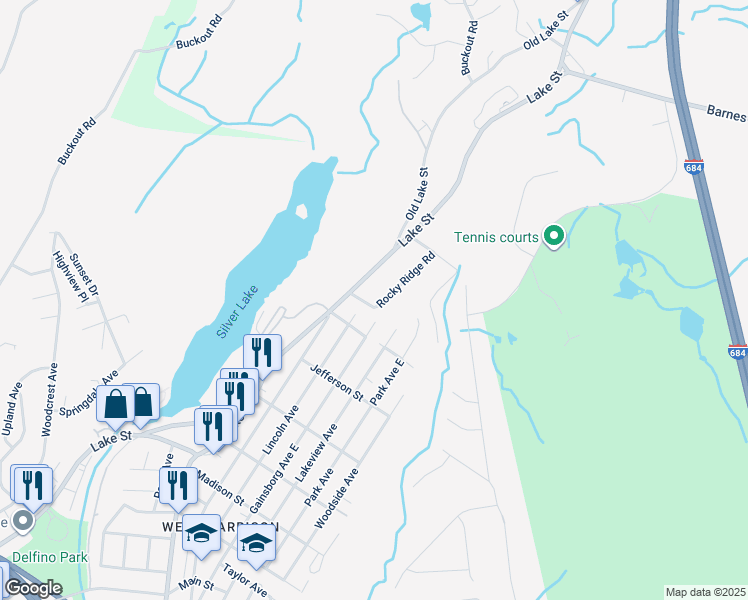map of restaurants, bars, coffee shops, grocery stores, and more near 231 Lake Street in Harrison