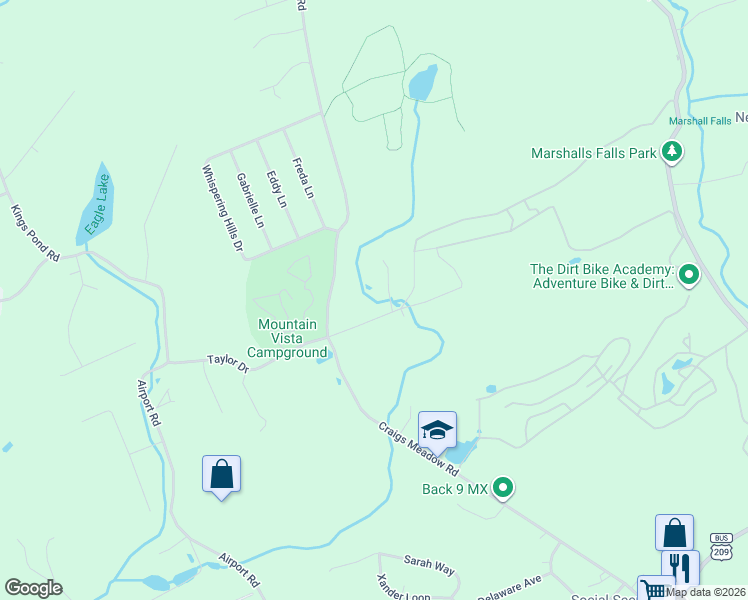 map of restaurants, bars, coffee shops, grocery stores, and more near 463 Taylor Drive in East Stroudsburg