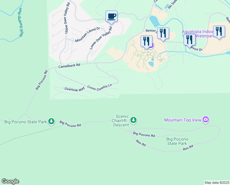 map of restaurants, bars, coffee shops, grocery stores, and more near 194 Sunbird Way in Tannersville