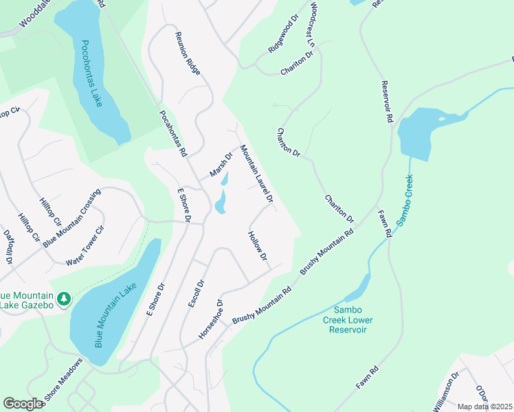map of restaurants, bars, coffee shops, grocery stores, and more near 3149 Hollow Drive in East Stroudsburg