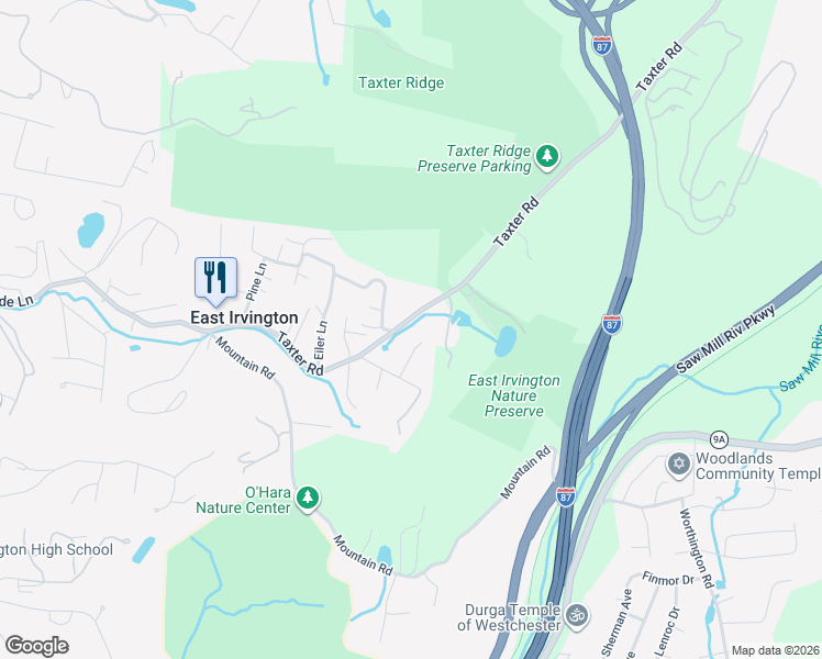 map of restaurants, bars, coffee shops, grocery stores, and more near 199 Taxter Road in Irvington