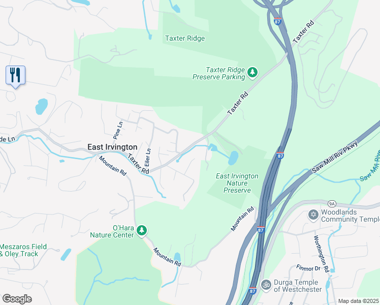 map of restaurants, bars, coffee shops, grocery stores, and more near 180 Taxter Road in Irvington