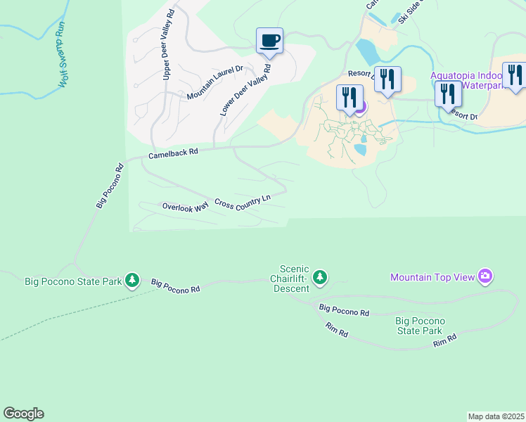 map of restaurants, bars, coffee shops, grocery stores, and more near 216 Sunbird Way in Tannersville