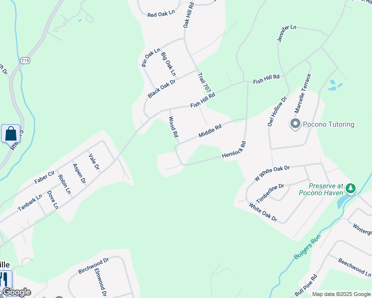 map of restaurants, bars, coffee shops, grocery stores, and more near 256 Middle Road in Tannersville