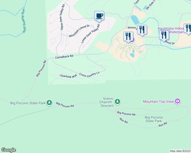 map of restaurants, bars, coffee shops, grocery stores, and more near 218 Cross Country Lane in Tannersville