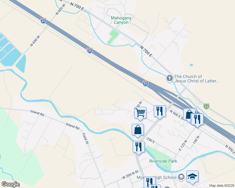 map of restaurants, bars, coffee shops, grocery stores, and more near 488 North Industrial Road in Morgan