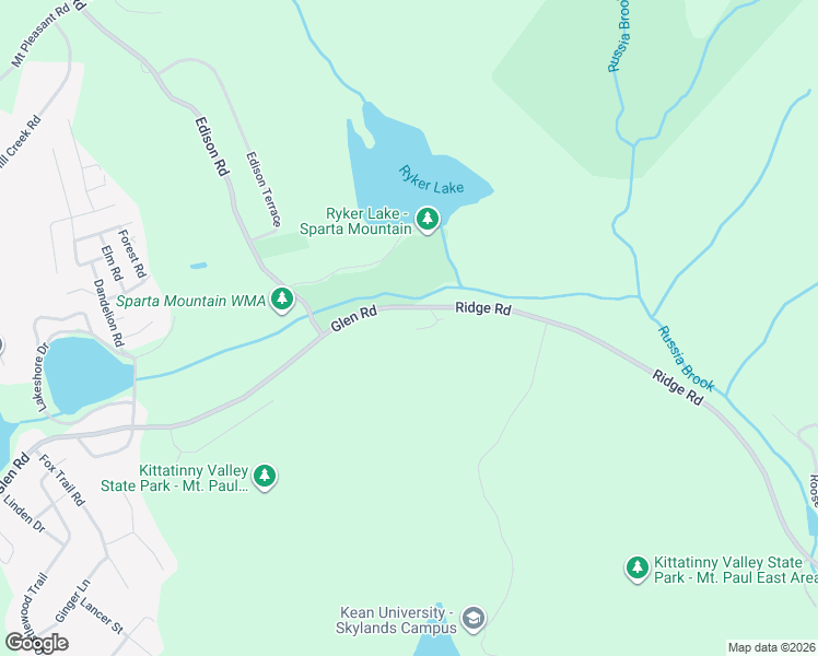 map of restaurants, bars, coffee shops, grocery stores, and more near 860 Glen Road in Sparta